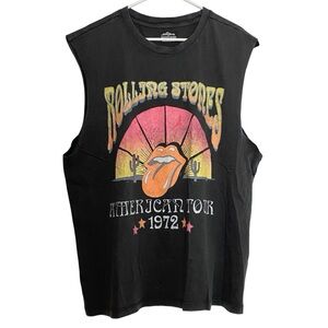 Rolling Stones Muscle Tee Mens Size Large Unisex Charcoal Tshirt American Tour